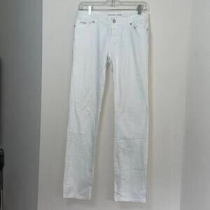 Michael Kors White Skinny Leg Pant Jeans Bedazzled Butt Minimal Classic